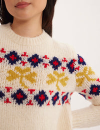 7qty RELIQUAT 110€ 36,4%  / Pull Joia en laine - Ecru Multicolor