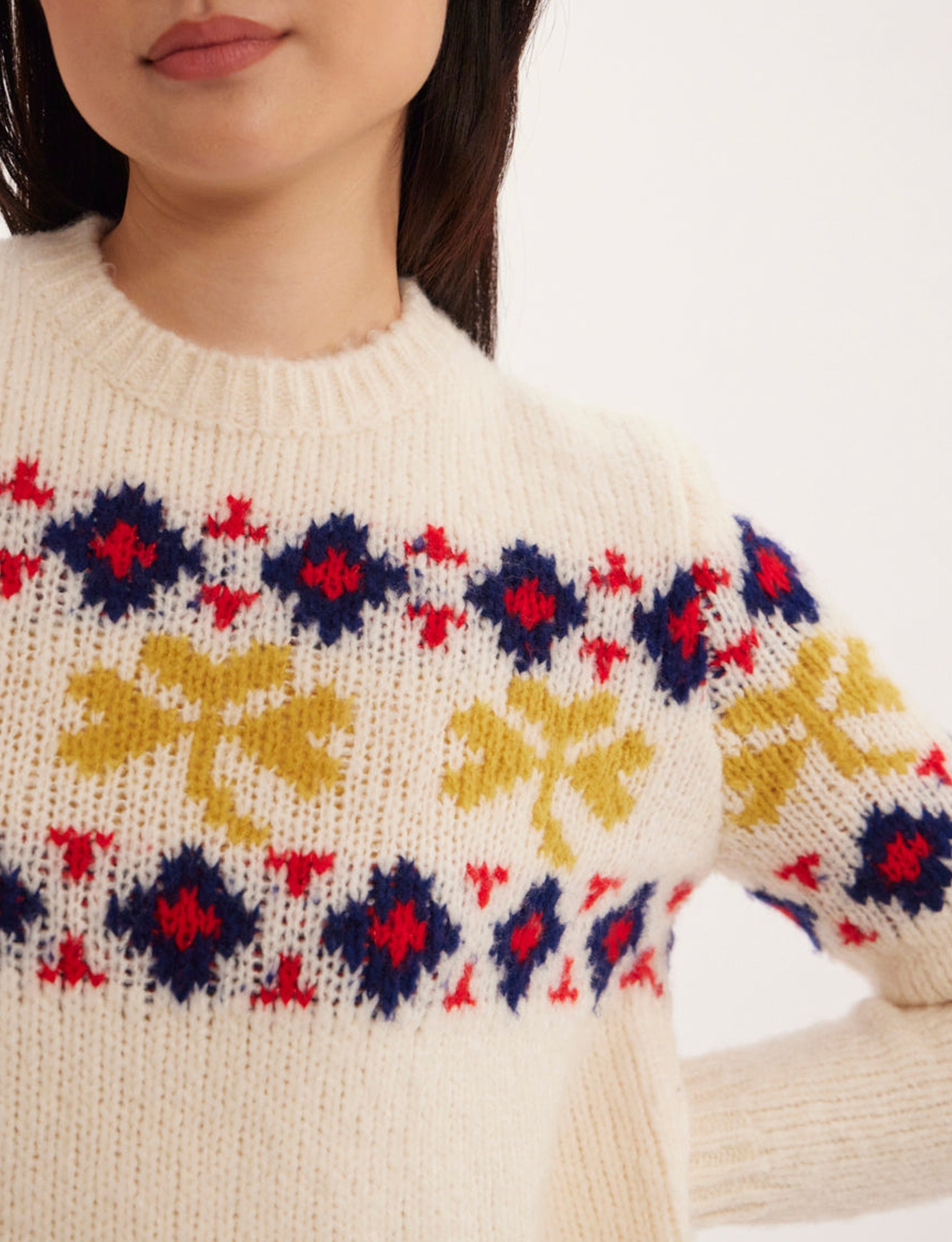 7qty RELIQUAT 110€ 36,4%  / Pull Joia en laine - Ecru Multicolor