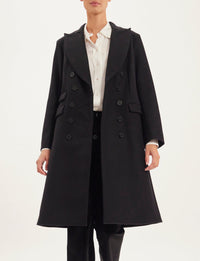3qty RELIQUAT 250€ 100%  / Manteau Mauricette en laine - Black