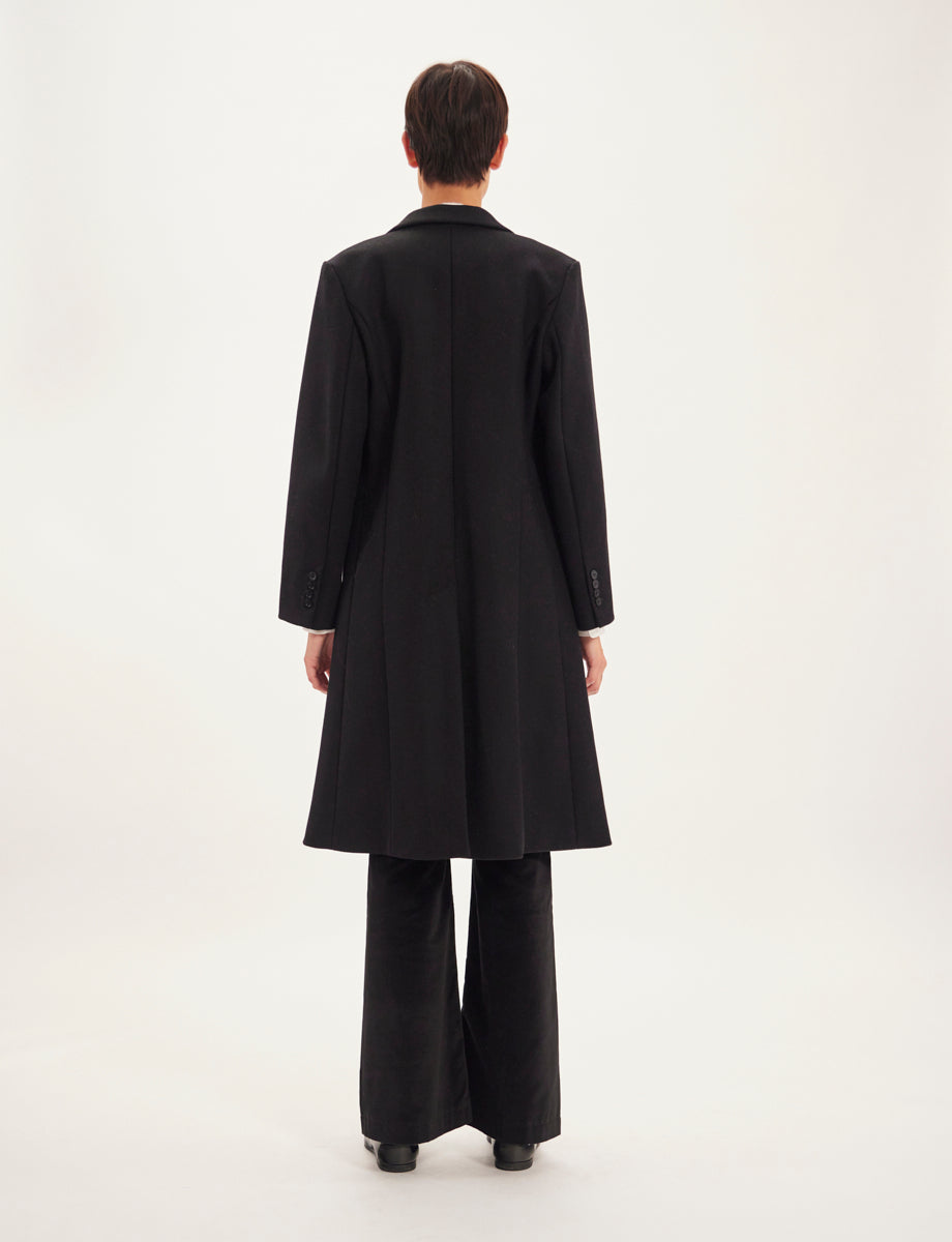 3qty RELIQUAT 250€ 100%  / Manteau Mauricette en laine - Black