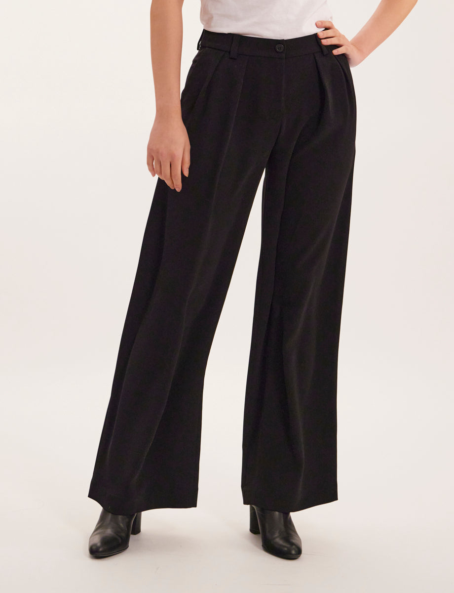 3qty RELIQUAT 75€ 100%  / Pantalon large Luciano - Black