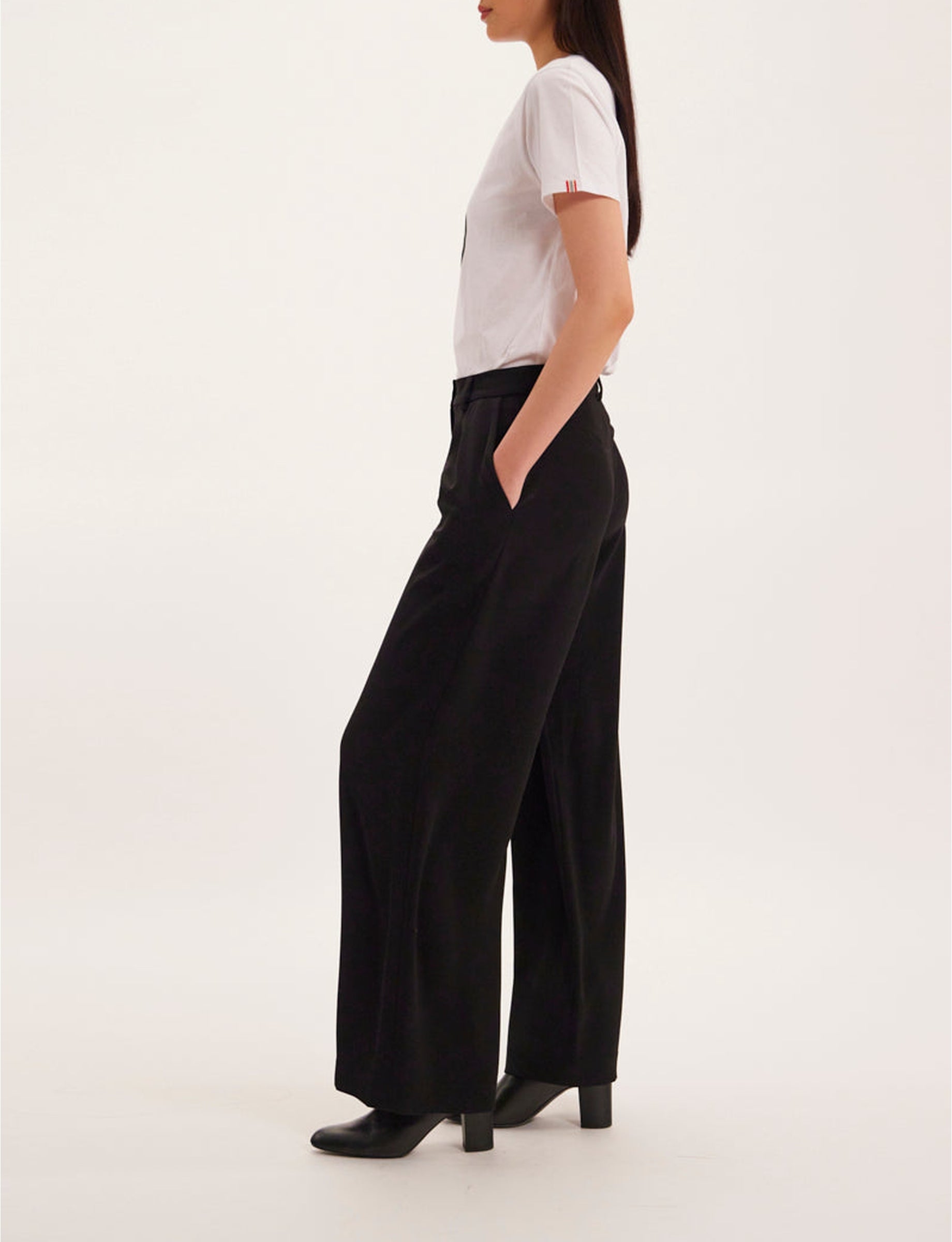 3qty RELIQUAT 75€ 100%  / Pantalon large Luciano - Black