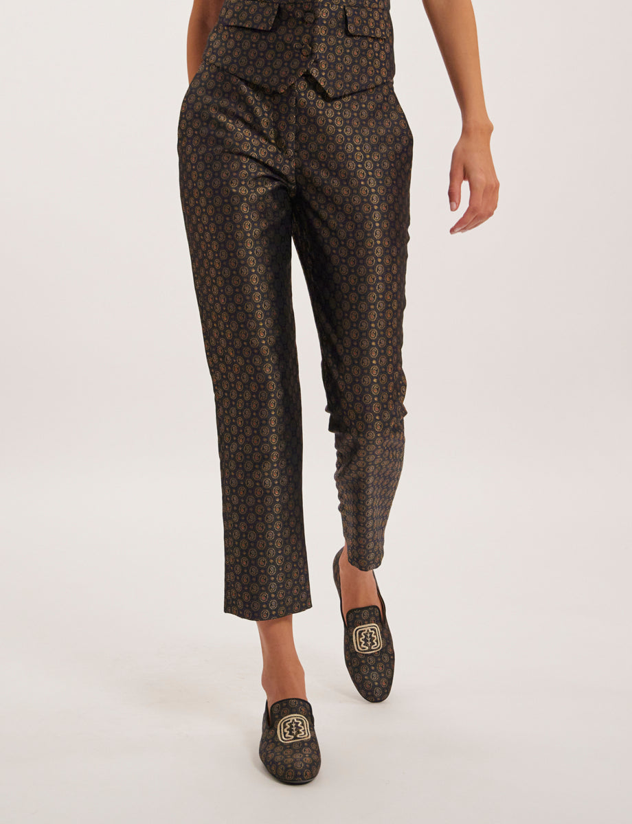 6qty RELIQUAT 75€ 6,7%  / Pantalon 7/8 Audrey - Navy Multicolor