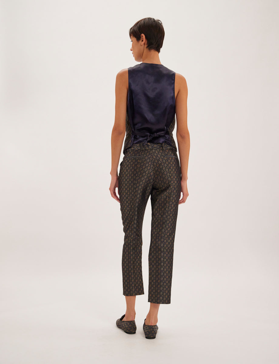 6qty RELIQUAT 75€ 6,7%  / Pantalon 7/8 Audrey - Navy Multicolor