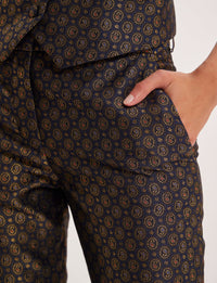 6qty RELIQUAT 75€ 6,7%  / Pantalon 7/8 Audrey - Navy Multicolor