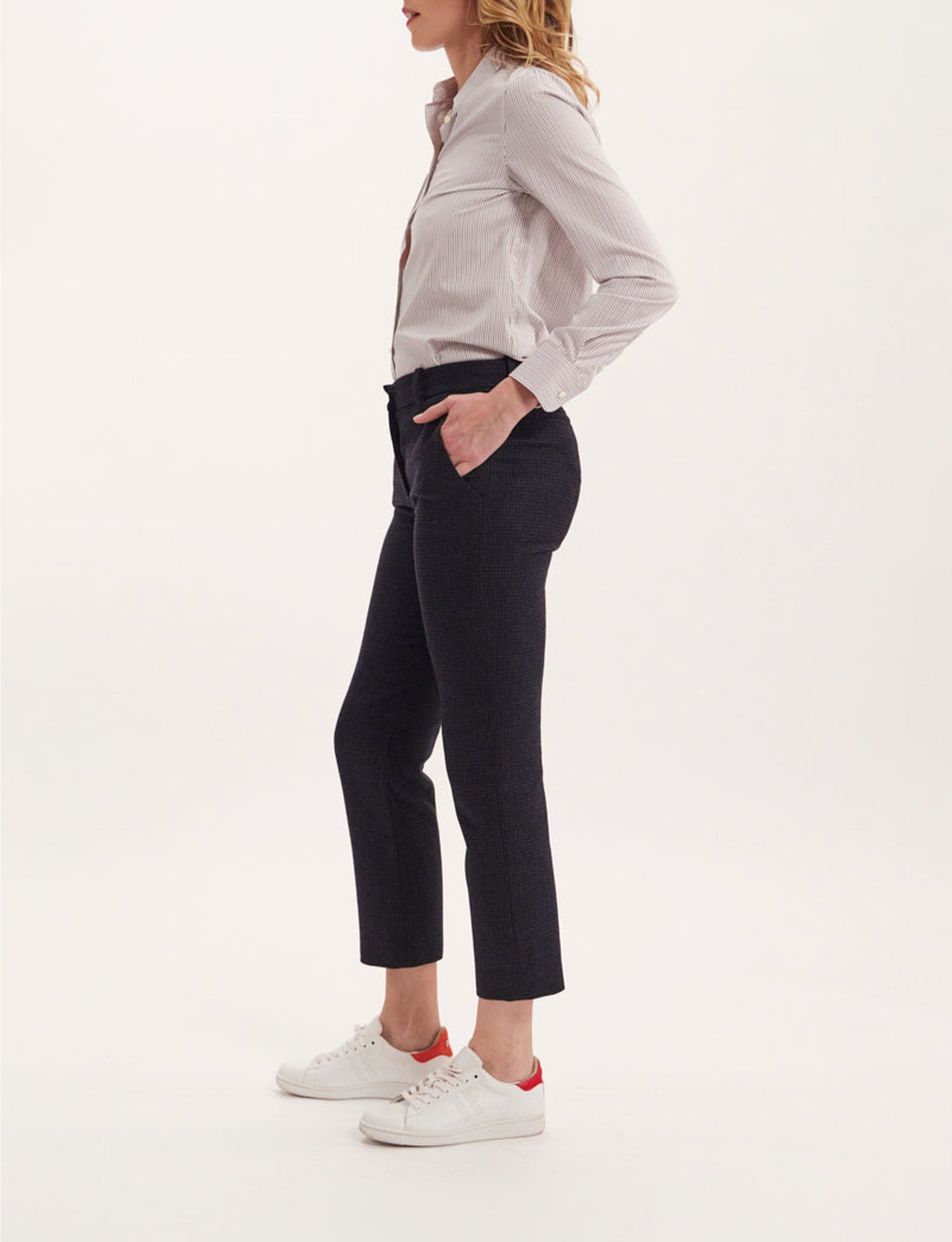 6qty RELIQUAT 75€ 11,1%  / Pantalon 7/8 Audrey en laine - Black Navy