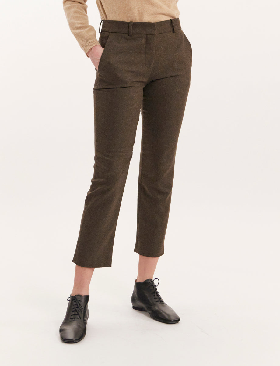 30qty RELIQUAT 75€ 6,9%  / Pantalon 7/8 Audrey en laine - Khaki
