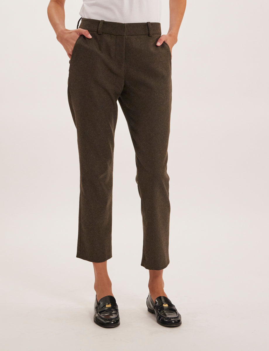 30qty RELIQUAT 75€ 6,9%  / Pantalon 7/8 Audrey en laine - Khaki