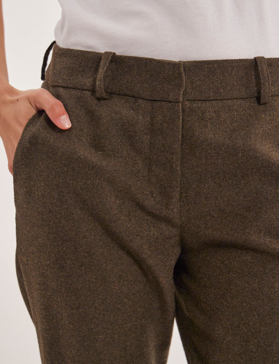 30qty RELIQUAT 75€ 6,9%  / Pantalon 7/8 Audrey en laine - Khaki