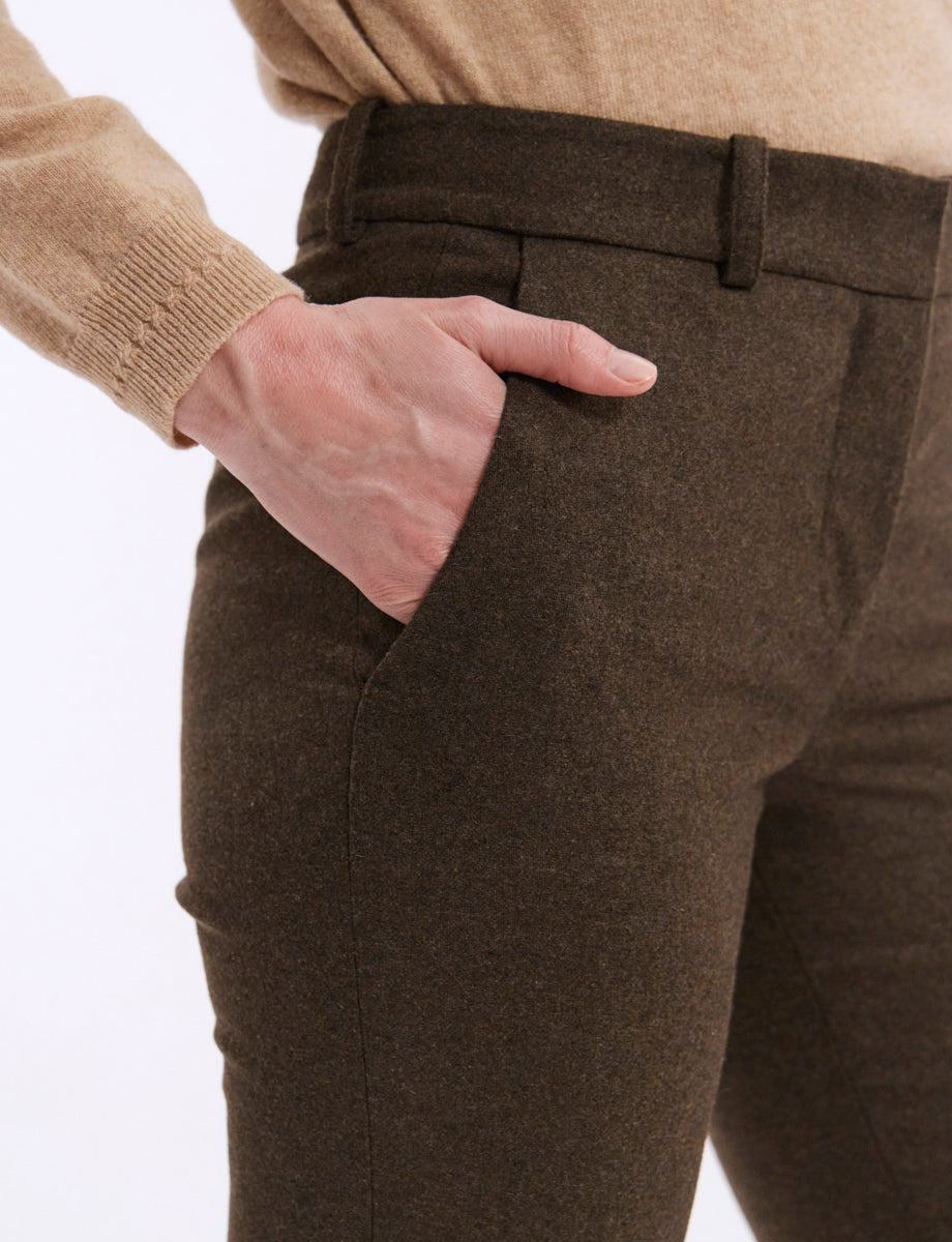 30qty RELIQUAT 75€ 6,9%  / Pantalon 7/8 Audrey en laine - Khaki