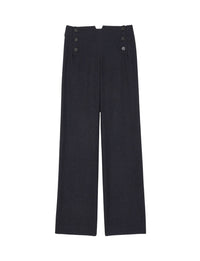 8qty RELIQUAT 75€ 0%  / Pantalon taille haute Gabriel en laine - Black Navy