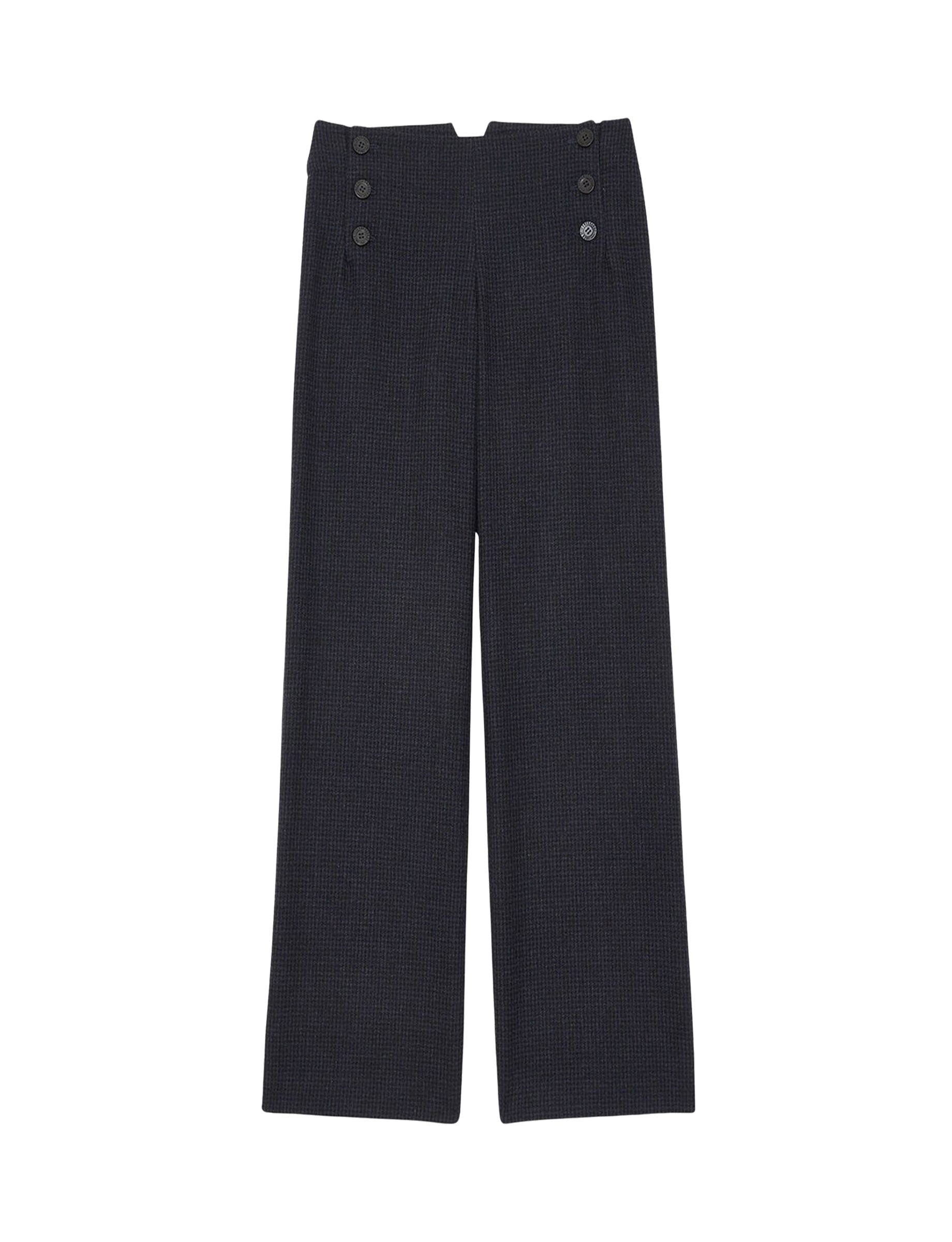 8qty RELIQUAT 75€ 0%  / Pantalon taille haute Gabriel en laine - Black Navy