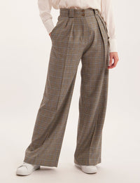 8qty RELIQUAT 75€ 38,5%  / Pantalon taille haute Marlène en laine mélangée - Multicolor