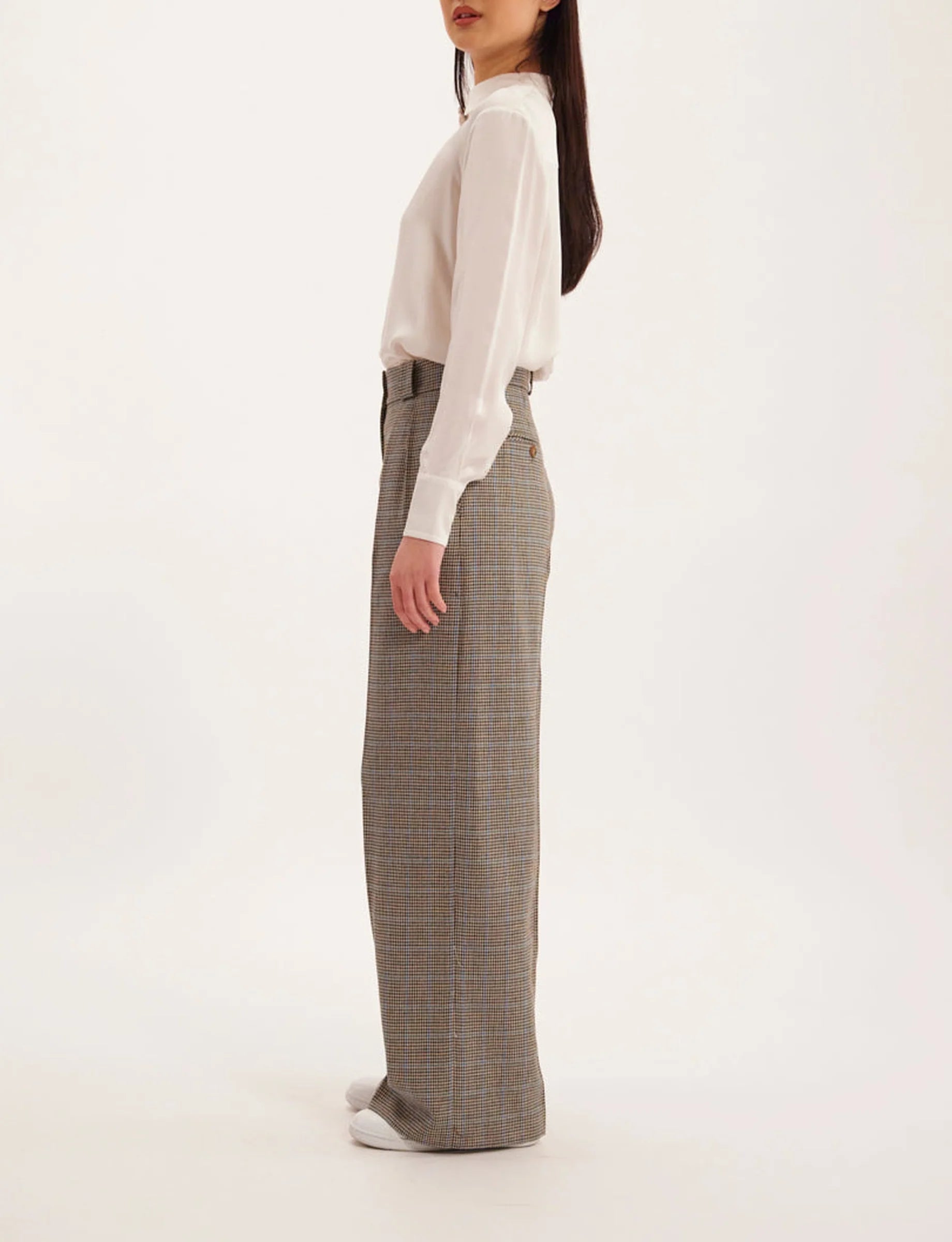 8qty RELIQUAT 75€ 38,5%  / Pantalon taille haute Marlène en laine mélangée - Multicolor