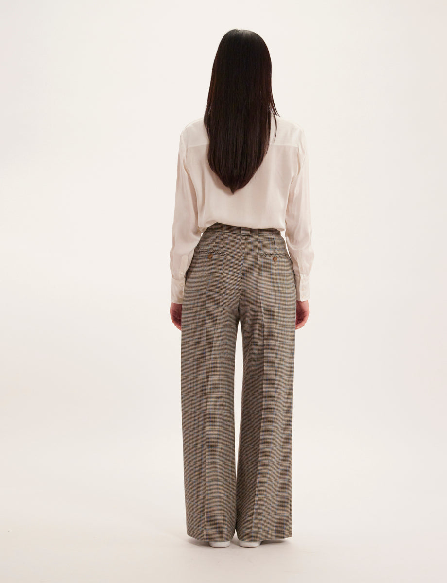 8qty RELIQUAT 75€ 38,5%  / Pantalon taille haute Marlène en laine mélangée - Multicolor