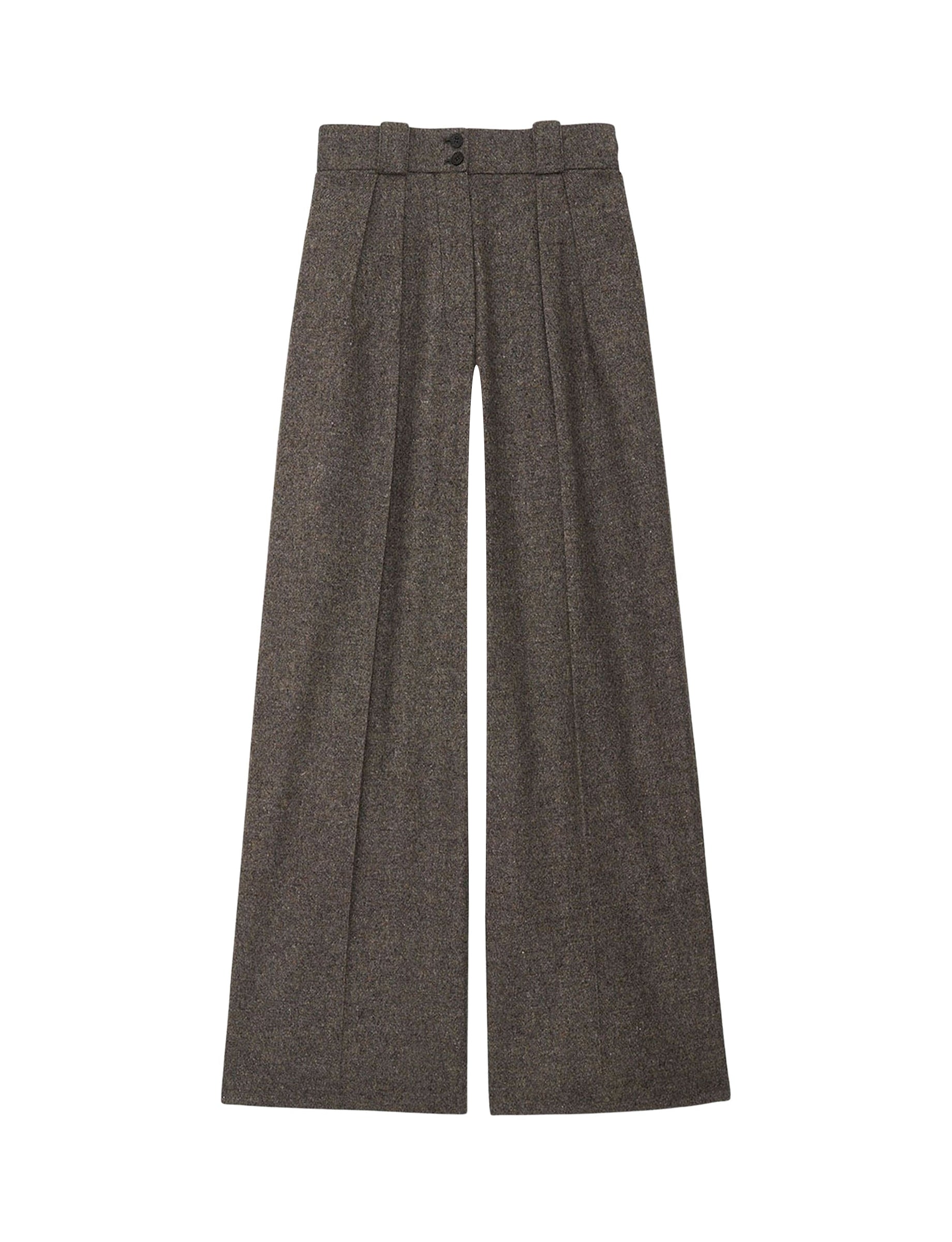 1qty RELIQUAT 75€ 100%  / Pantalon taille haute Marlène en laine - Grey