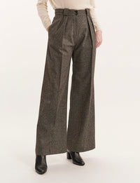 1qty RELIQUAT 75€ 100%  / Pantalon taille haute Marlène en laine - Grey