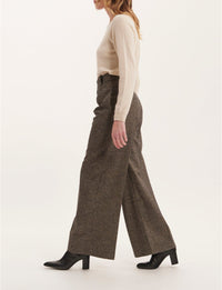 1qty RELIQUAT 75€ 100%  / Pantalon taille haute Marlène en laine - Grey