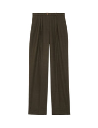 6qty RELIQUAT 75€ 0%  / Pantalon taille haute Marlow en laine - Khaki
