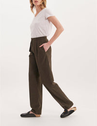 6qty RELIQUAT 75€ 0%  / Pantalon taille haute Marlow en laine - Khaki