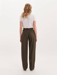 6qty RELIQUAT 75€ 0%  / Pantalon taille haute Marlow en laine - Khaki