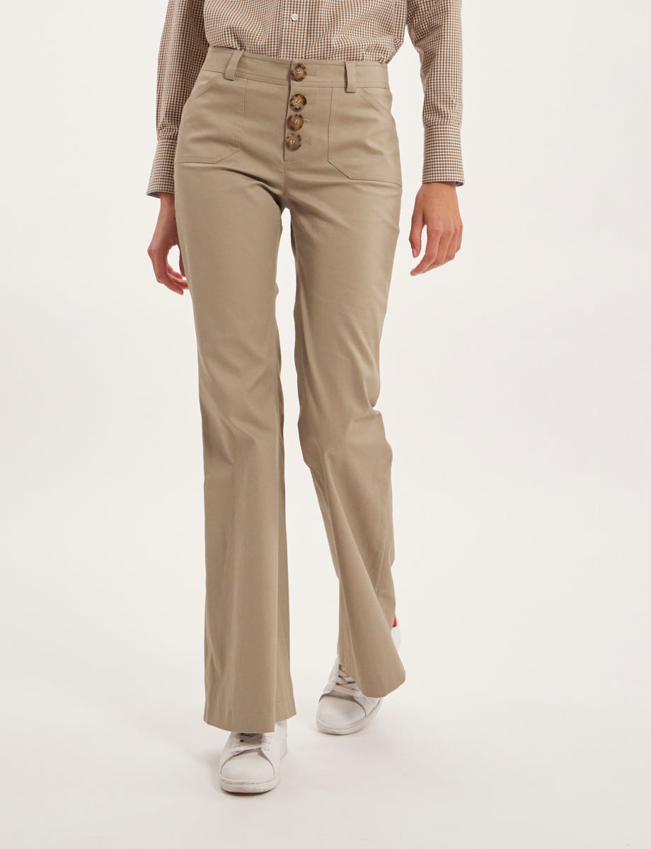 3qty RELIQUAT 75€ 0%  / Pantalon flare Charlotte - Beige