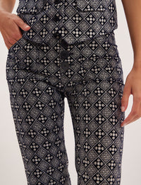 1qty RELIQUAT 90€ 100%  / Pantalon flare Charlotte - Navy White