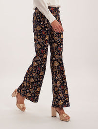 1qty RELIQUAT 90€ 0%  / Pantalon flare Charlotte - Navy Multicolor