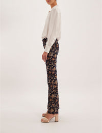 1qty RELIQUAT 90€ 0%  / Pantalon flare Charlotte - Navy Multicolor