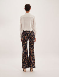 1qty RELIQUAT 90€ 0%  / Pantalon flare Charlotte - Navy Multicolor