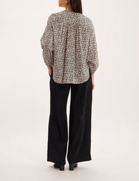 29qty RELIQUAT 80€ 10%  / Blouse droite Josephine - Black Beige