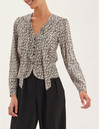 54qty RELIQUAT 65€ 1,4%  / Blouse cintrée Emeline - Black Beige