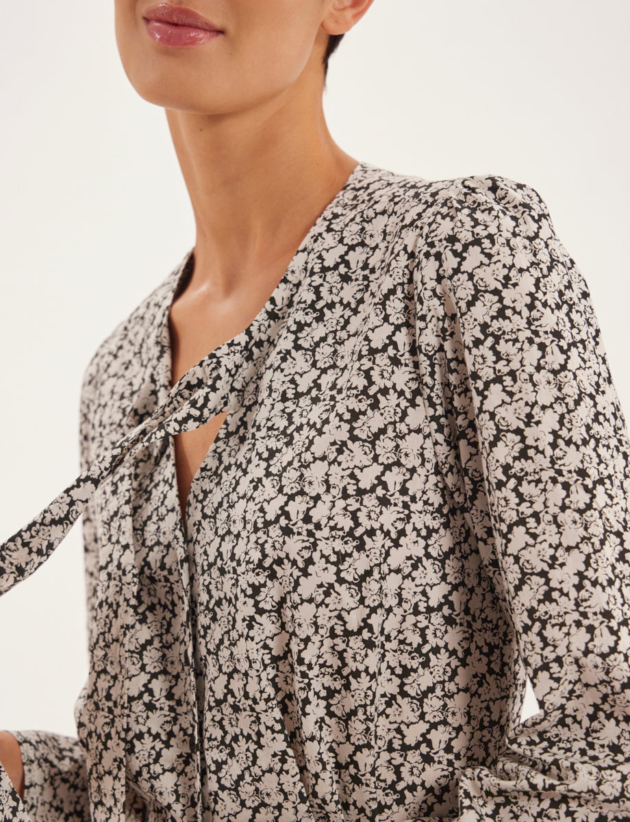 54qty RELIQUAT 65€ 1,4%  / Blouse cintrée Emeline - Black Beige
