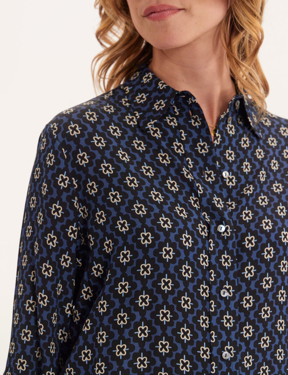 1qty RELIQUAT 80€ 100%  / Chemise droite Maureen - Blue Multicolor