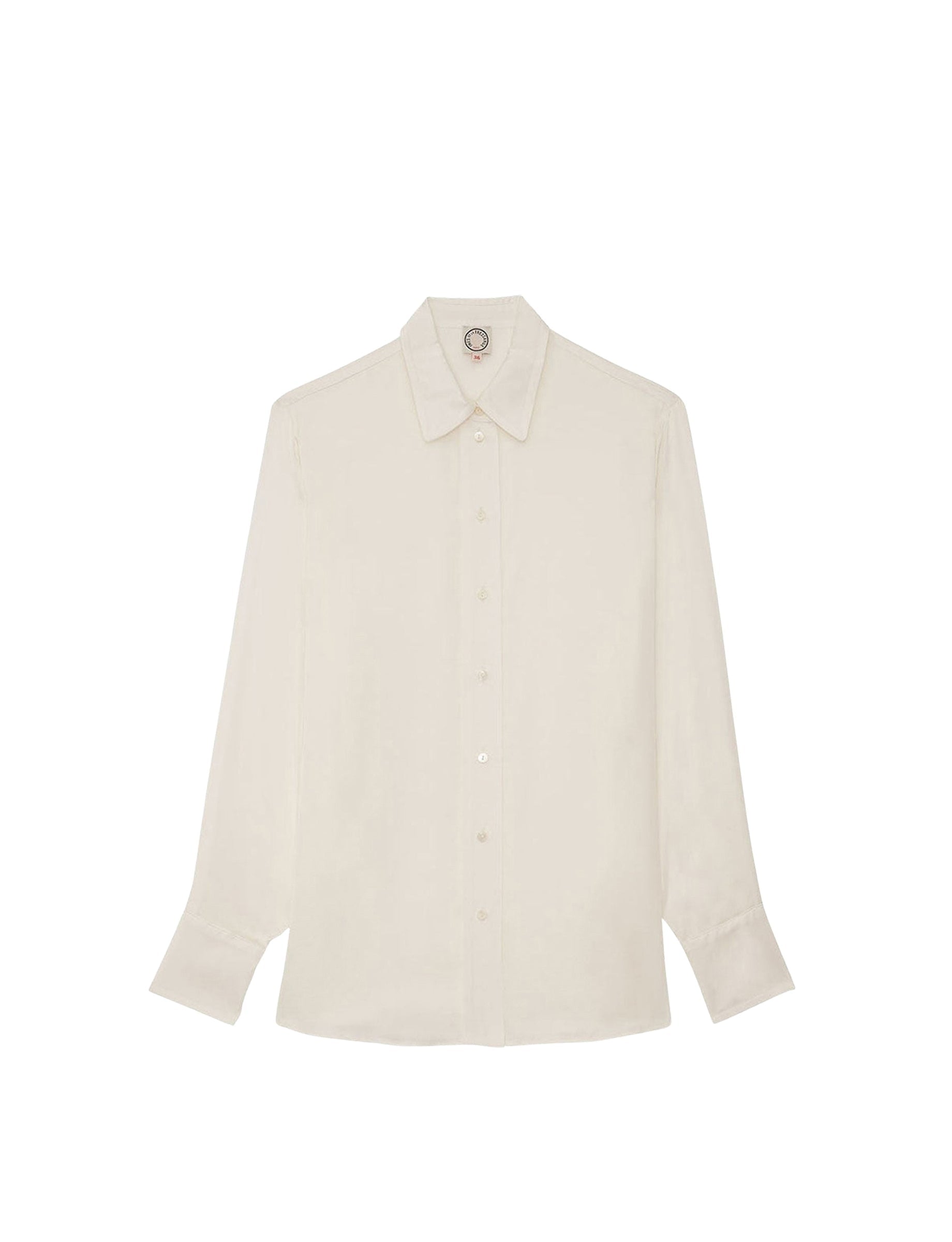 3qty RELIQUAT 80€ 0%  / Chemise droite Maureen en cuir - Ecru