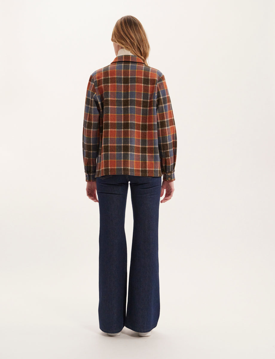 3qty RELIQUAT 80€ 0%  / Chemise droite Cassia en laine - Rust Multicolor