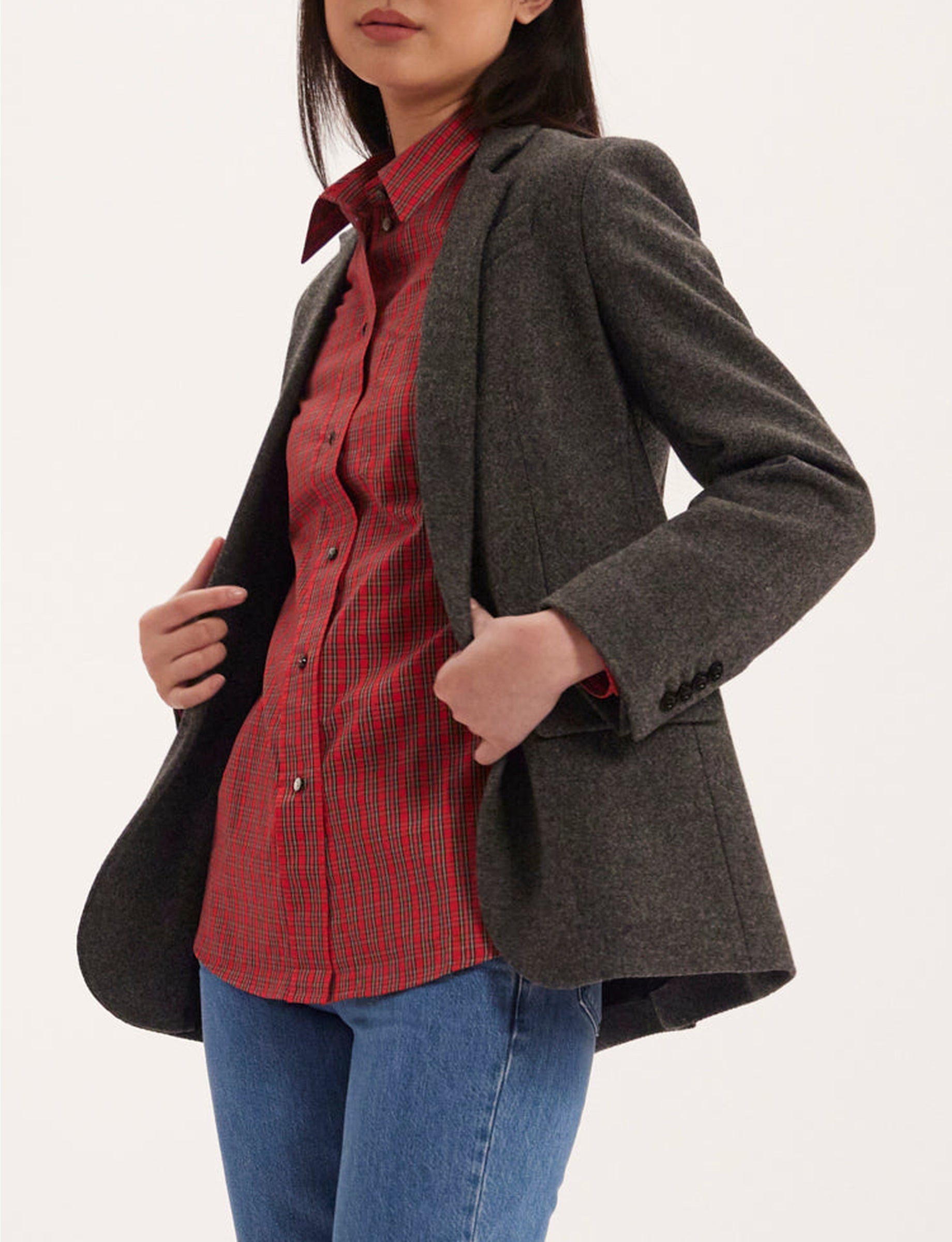 1qty RELIQUAT 120€ 100%  / Blazer Bruna en laine - Grey