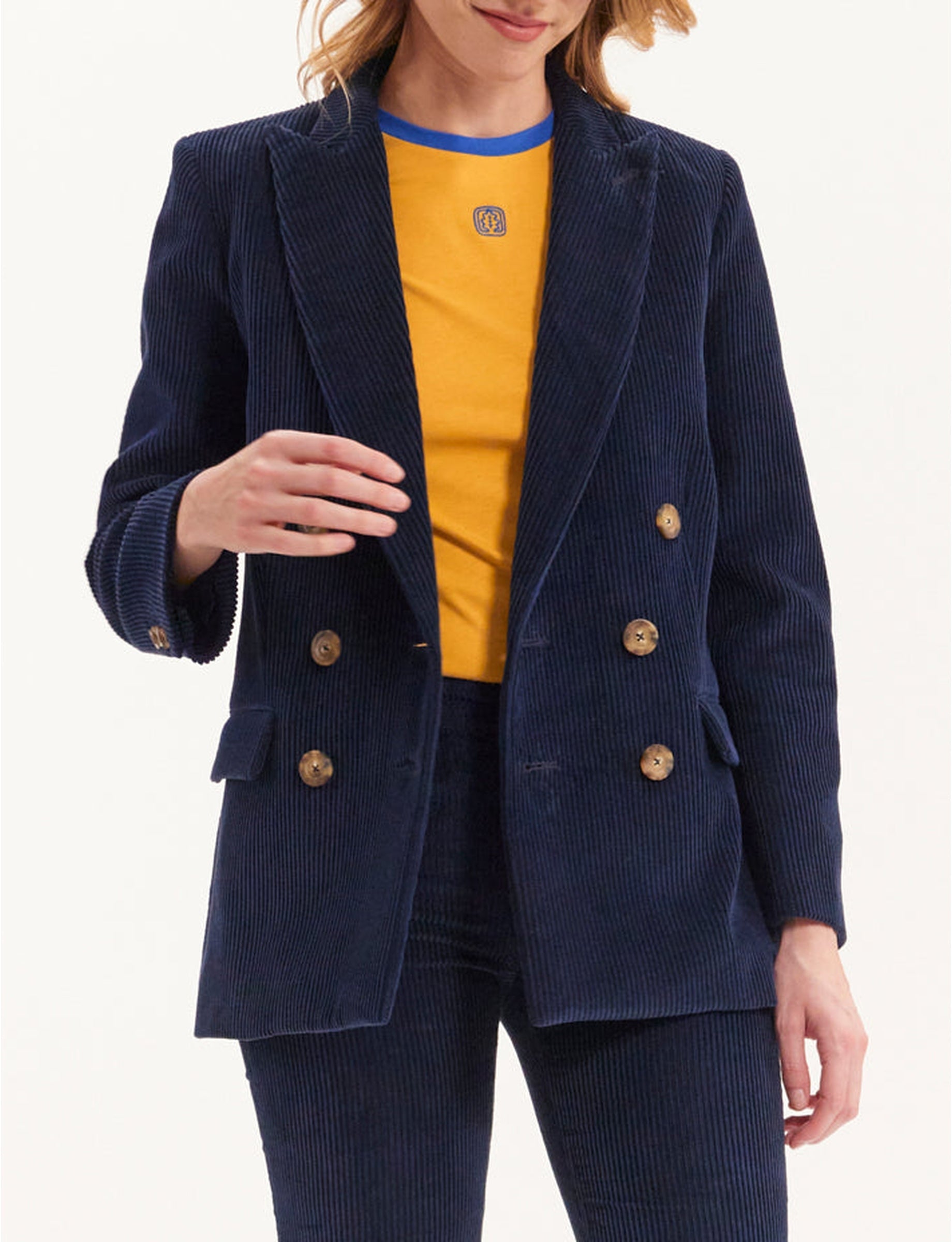 1qty RELIQUAT 120€ 100%  / Blazer croisé Ezio - Blue Navy