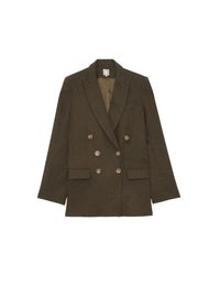 2qty RELIQUAT 120€ 16,7%  / Blazer croisé Ezio en laine - Khaki