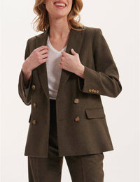 2qty RELIQUAT 120€ 16,7%  / Blazer croisé Ezio en laine - Khaki