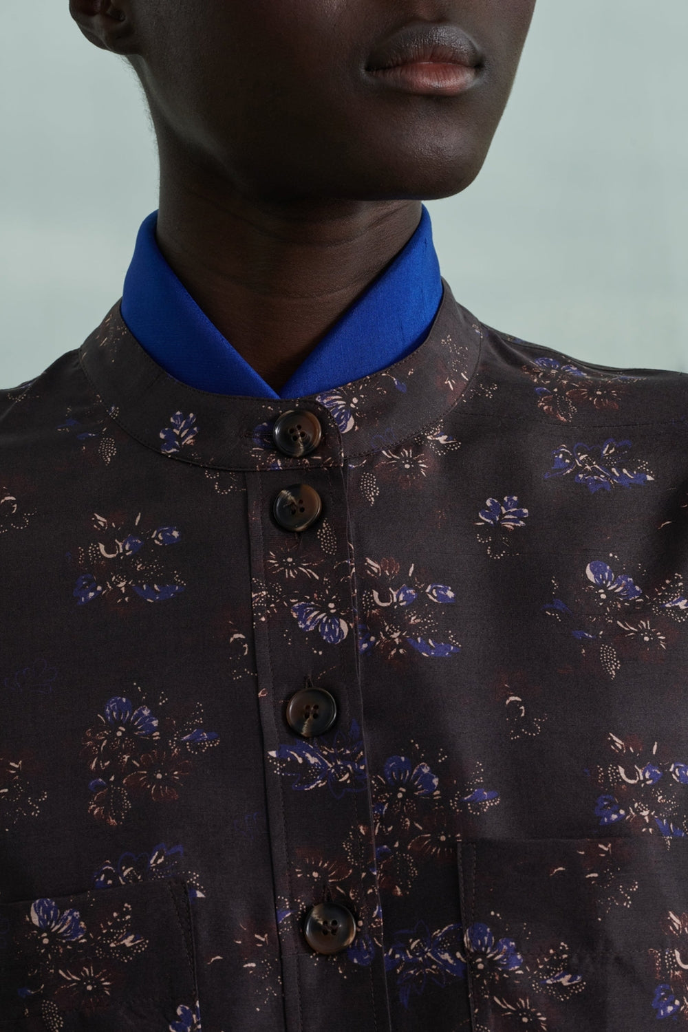 PRUNE/BLEU BLOUSE LAURE