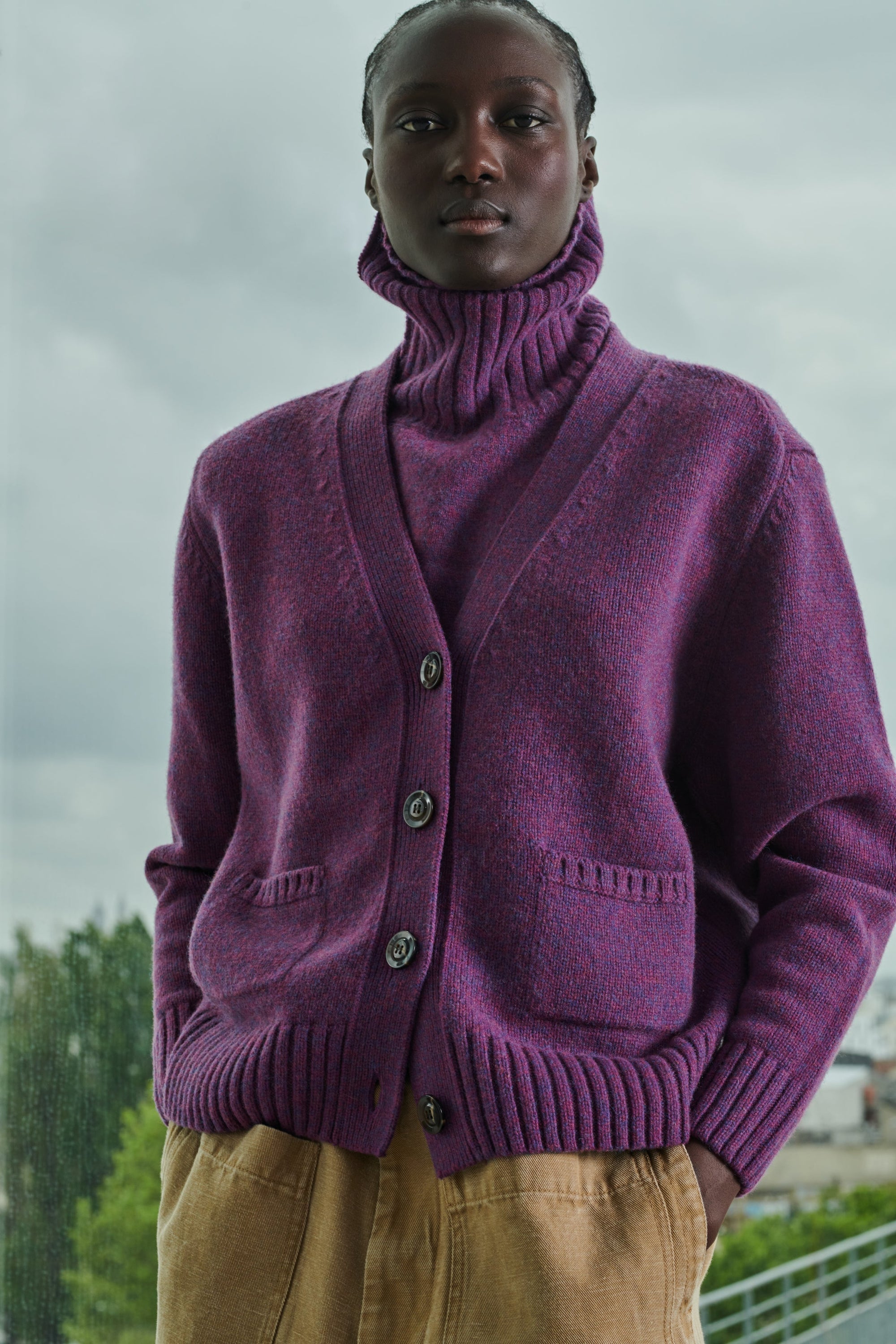 VIOLET _ Cardigan Sergio en laine - Violet