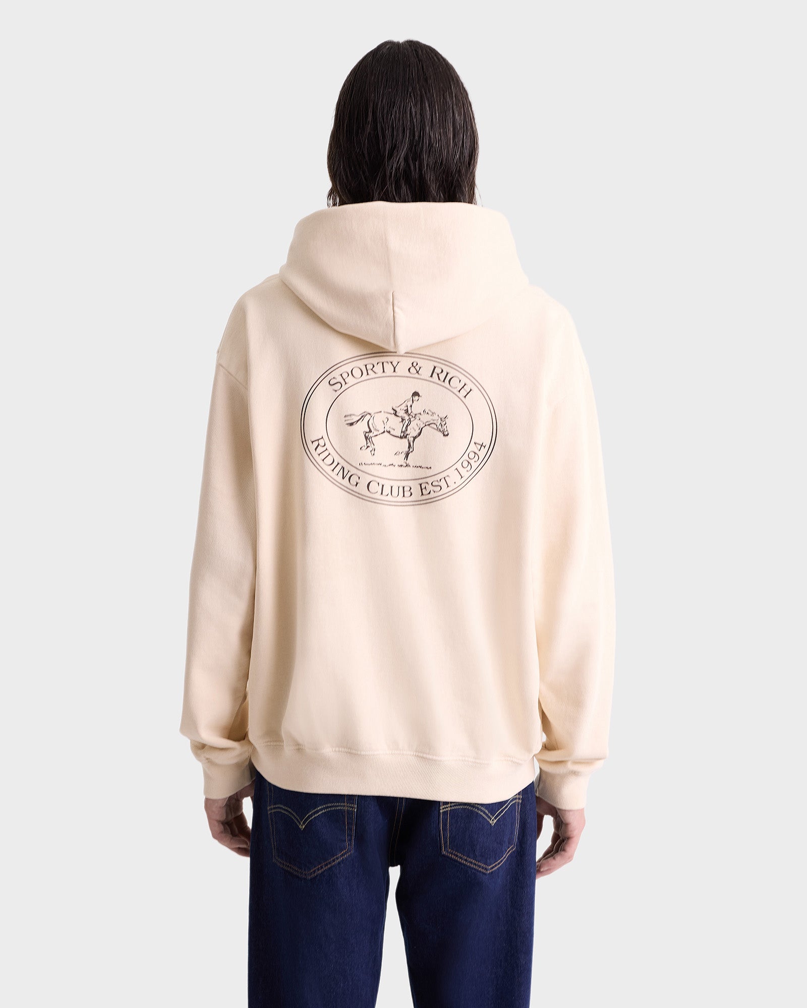 Sweat à capuche Riding Club à poche - Cream
