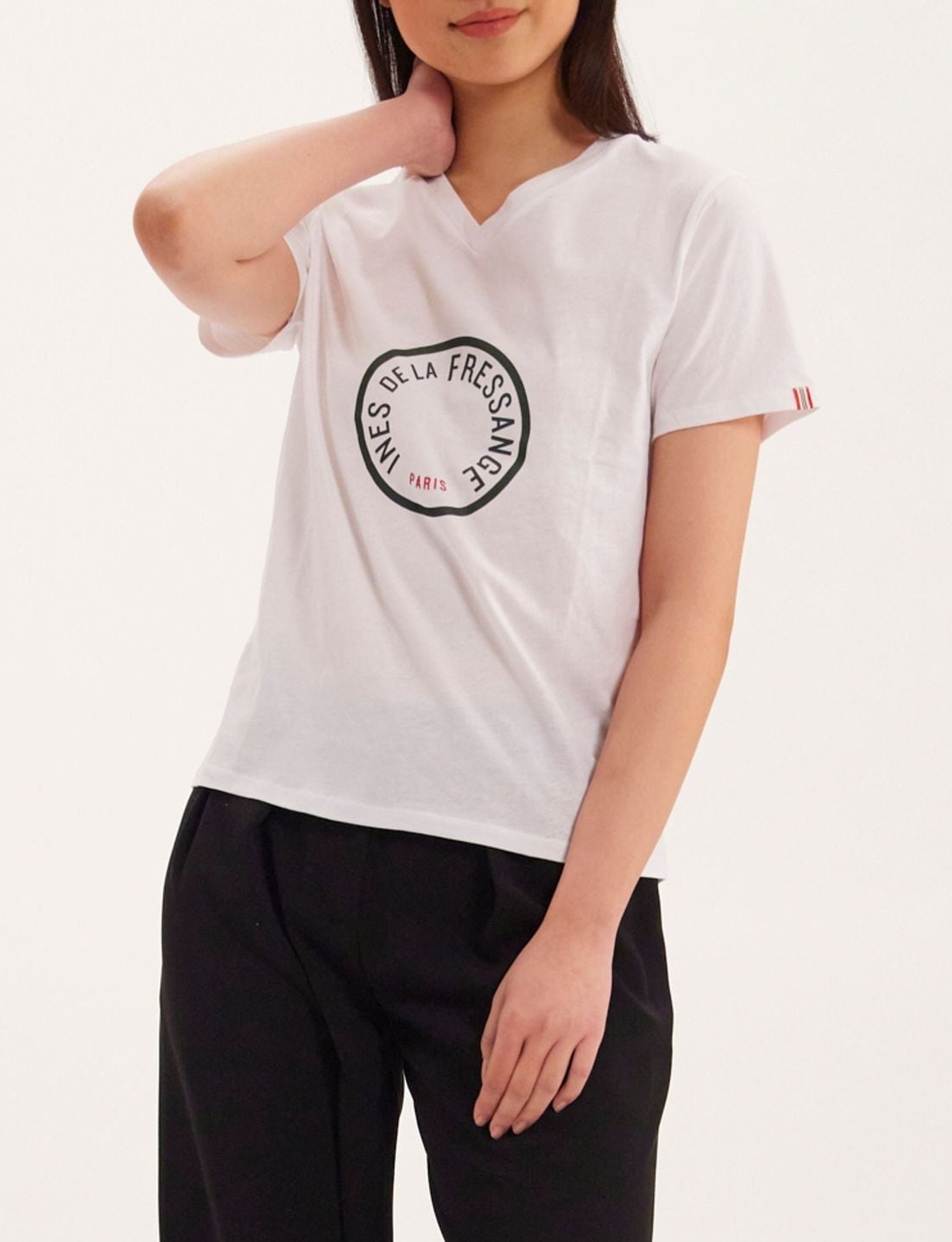 2qty RELIQUAT 20€ 28,6%  / T-shirt col V Aurore - White Blue