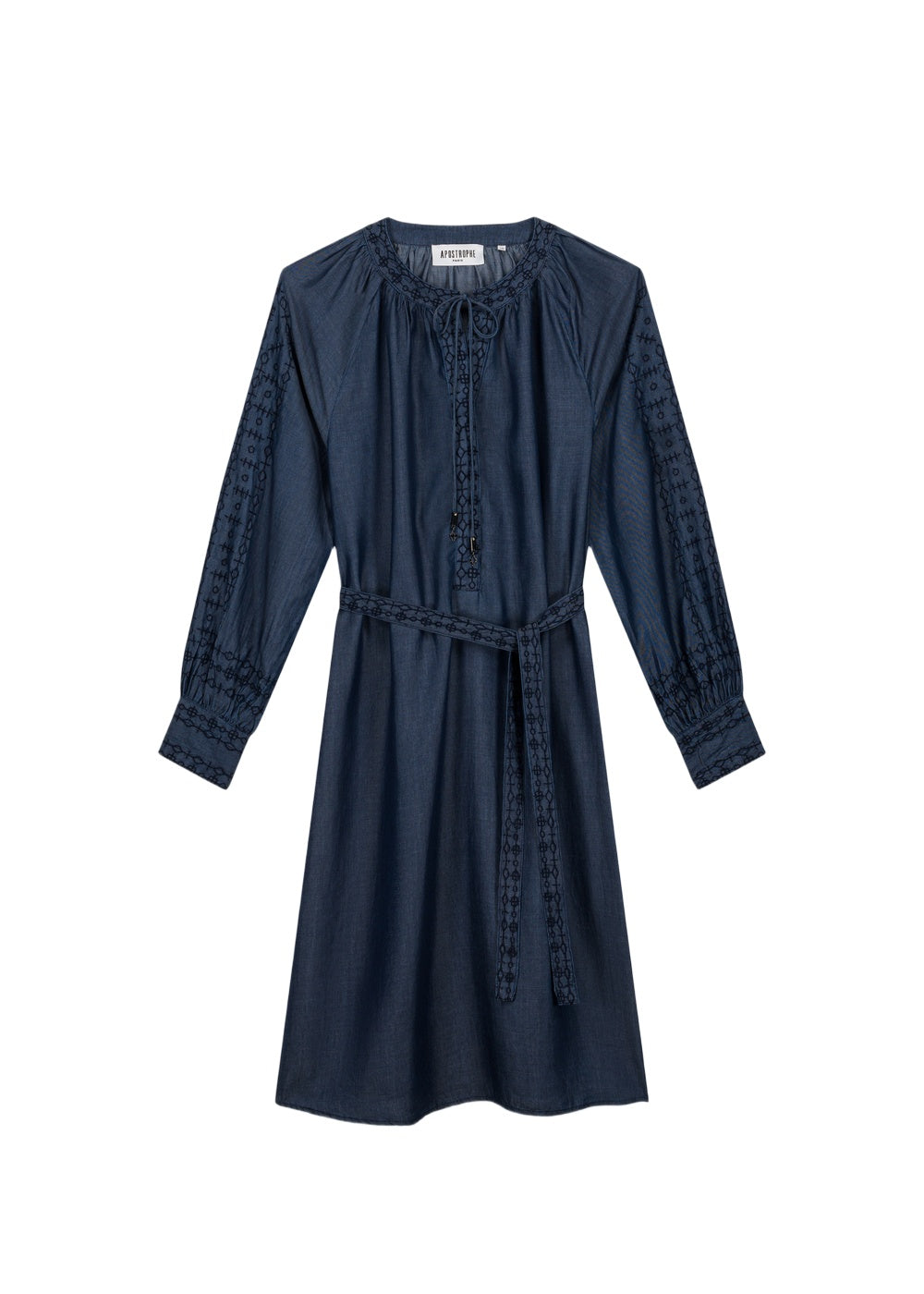 Robe courte coupe trapèze - Bleu