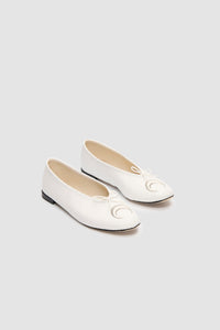 Ballerines Repetto x Marine Serre en cuir - White