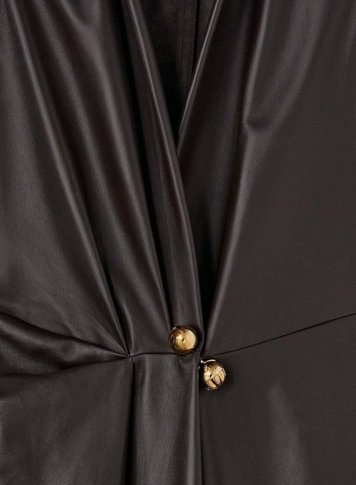 CHOCOLATE LEATHER VEST DRESS