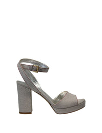 3qty NEW  / Sandales Laura compensée 80 en lin -  Beige