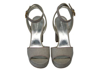 3qty NEW  / Sandales Laura compensée 80 en lin -  Beige