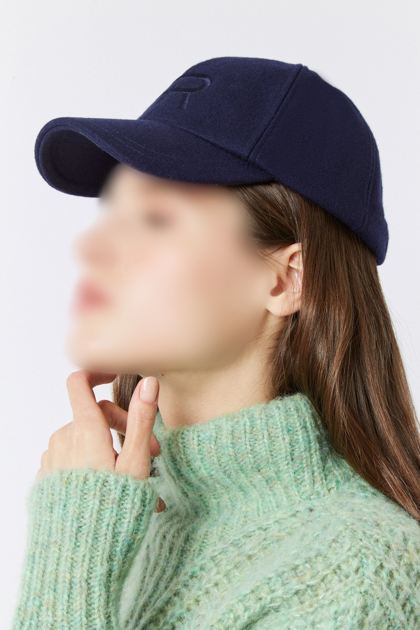 Casquette Ball Bauhaus en laine - Marine